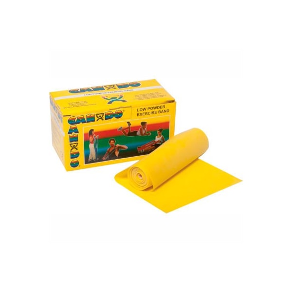 Fabrication Enterprises CanDo Low Powder Exercise Band, Yellow, 6 Yard Roll, 1 Roll/Box 1209593 - main